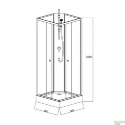 Complete Douchecabine VM Khone I 80x80x207 Cm Hoekinstap Mat Wit -Badkamerwinkel complete douchecabine vm khone i 80x80x207 cm hoekinstap mat wit tech