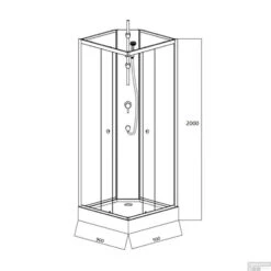 Complete Douchecabine VM Khone II 90x90x207 Cm Hoekinstap Mat Wit -Badkamerwinkel complete douchecabine vm khone i 90x90x207 cm hoekinstap mat wit tech