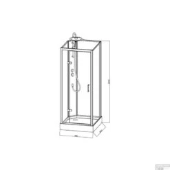 Complete Douchecabine VM Khone V Met Draaideur 90x90x222 Cm Mat Wit -Badkamerwinkel complete douchecabine vm khone v met draaideur 90x90x220 cm mat wit tech