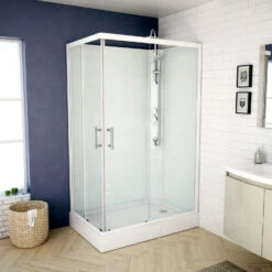 Complete Douchecabine VM Khone VII 80x120 Cm Hoekinstap Mat Wit