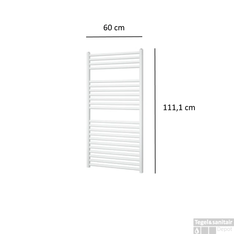 Designradiator Plieger Vulcano 605 Watt Zijaansluiting 111,1x60 Cm Wit 4 Designradiator Plieger Vulcano 605 Watt Zijaansluiting 111,1x60 Cm Wit - Afbeelding 2