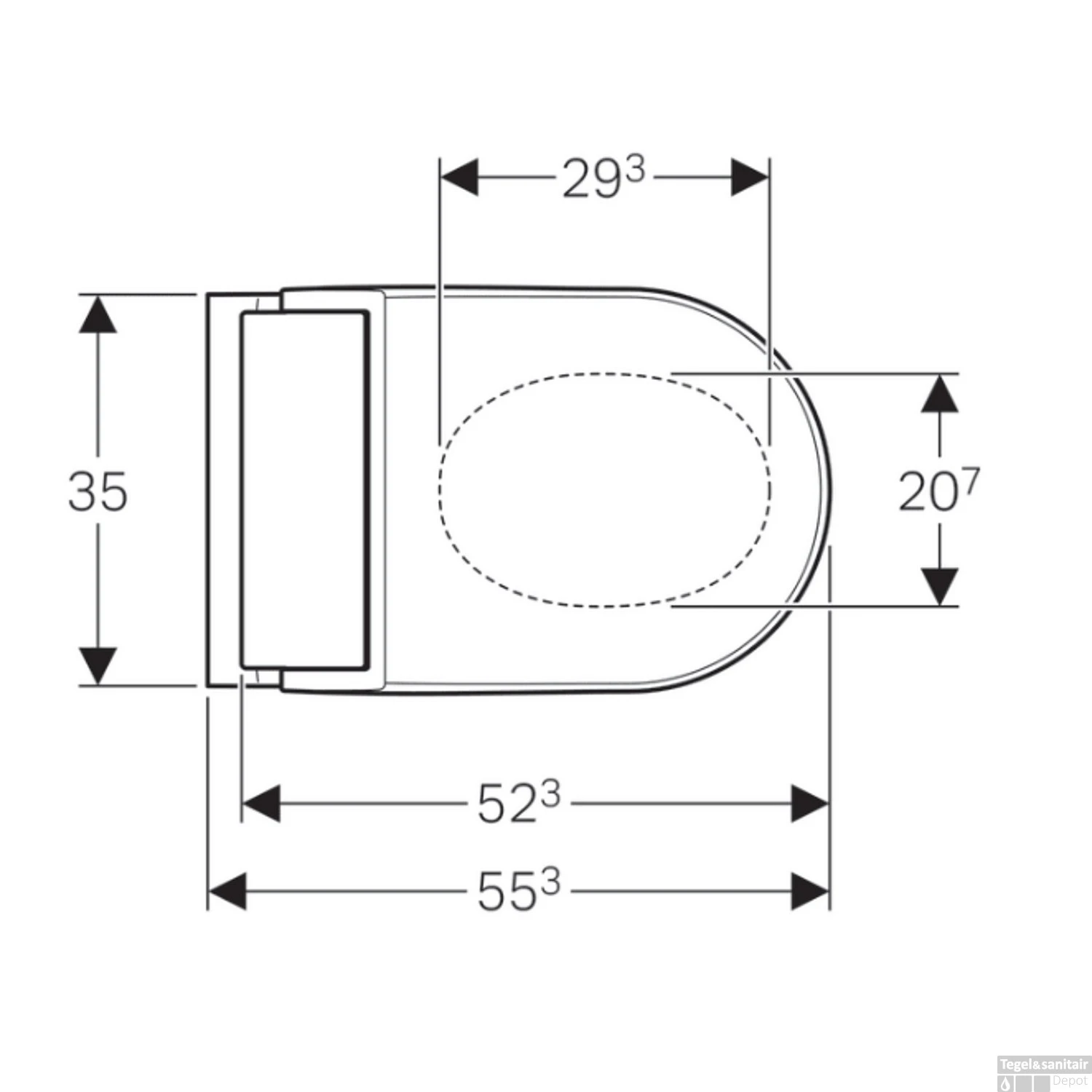 Douche WC Geberit AquaClean Tuma Comfort Compleet Rimfree Geborsteld RVS 8 Douche WC Geberit AquaClean Tuma Comfort Compleet Rimfree Geborsteld RVS - Afbeelding 6