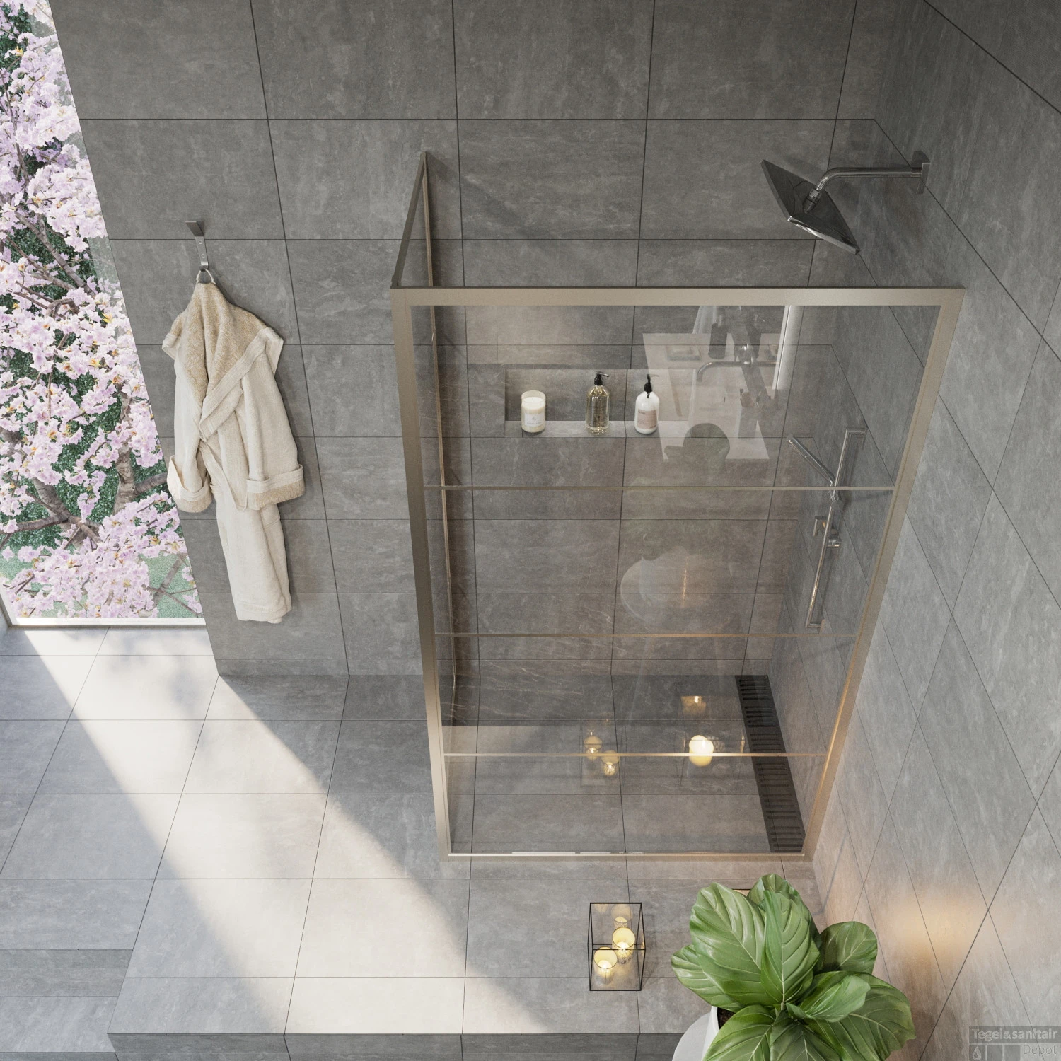 Douchecabine BWS Frame 120x80 Cm 8 Mm NANO Glas Met Raster RVS 4 Douchecabine BWS Frame 120x80 Cm 8 Mm NANO Glas Met Raster RVS - Afbeelding 2