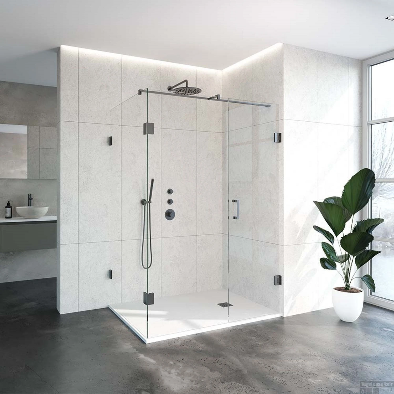 Douchecabine Compleet Just Creating Profielloos 3-Delig 100x140 Cm Gunmetal 4 Douchecabine Compleet Just Creating Profielloos 3-Delig 100x140 Cm Gunmetal - Afbeelding 2