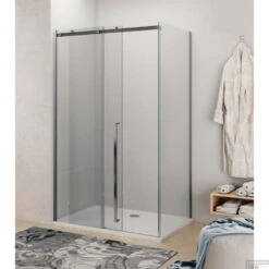 Douchecabine Lacus La Maddalena 120 Cm Schuifdeur Met Zijwand RVS Profiel