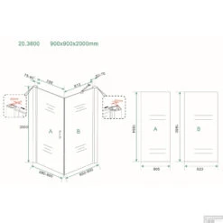 Douchecabine Wiesbaden Uni Klapdeur Vierkant 90x90x200 Cm 8 Mm NANO Coating Mat Zwart -Badkamerwinkel douchecabine uni klapdeur vierkant 90x90x200 cm 8 mm nano coating mat zwart tech