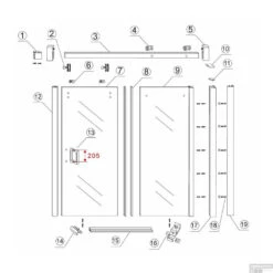 BWS 2 Delige Nis Schuifdeur 140x200 Cm 8 Mm NANO Coating -Badkamerwinkel douchedeur nis 2 d. 1400x2000 chr.8mm nano tech 1