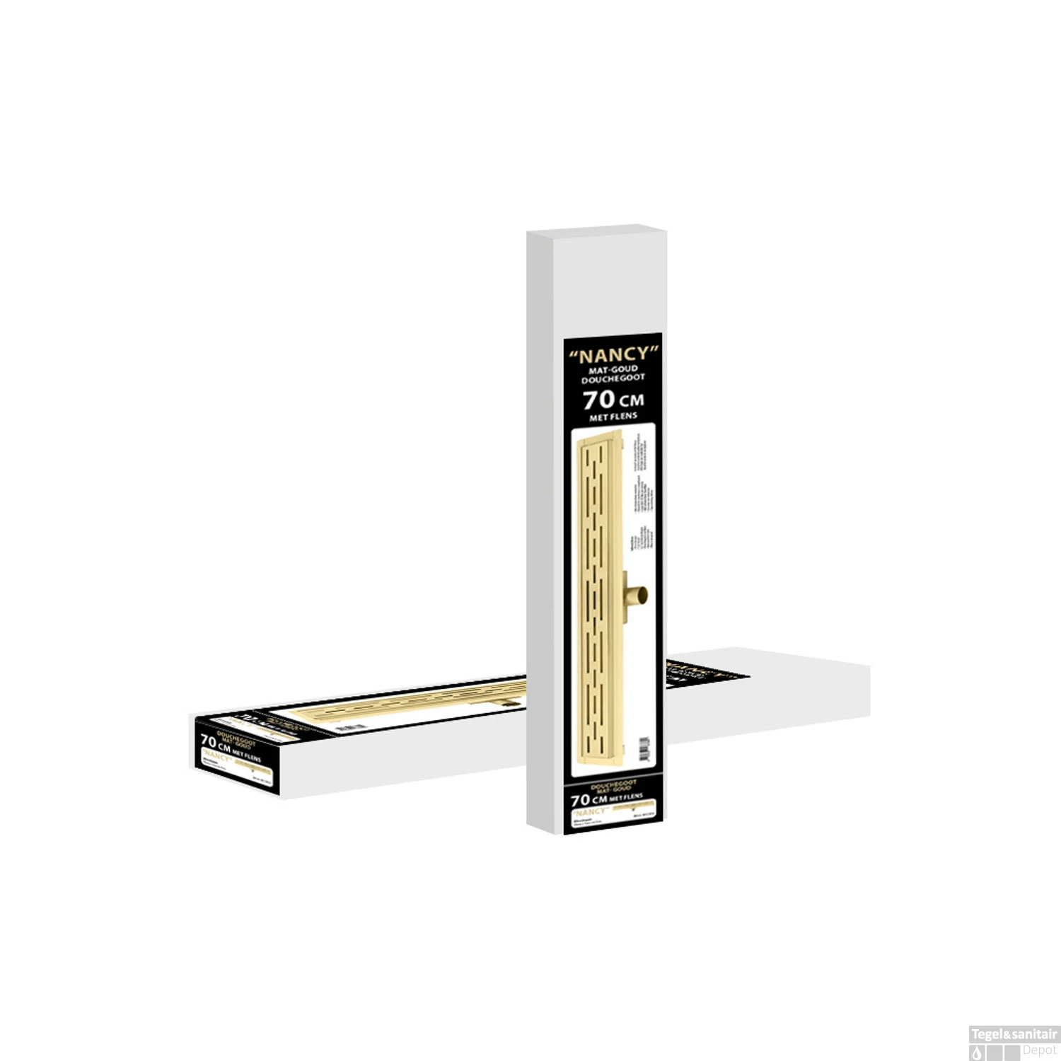 Douchegoot Best Design Nancy Met Flens 70x7x7 Cm RVS Mat Goud 4 Douchegoot Best Design Nancy Met Flens 70x7x7 Cm RVS Mat Goud - Afbeelding 2