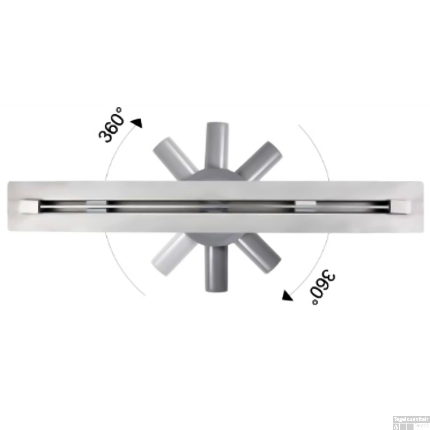 Douchegoot Boss & Wessing Colorato 80 Cm RVS Mat Zwart 4 Douchegoot Boss & Wessing Colorato 80 Cm RVS Mat Zwart - Afbeelding 2