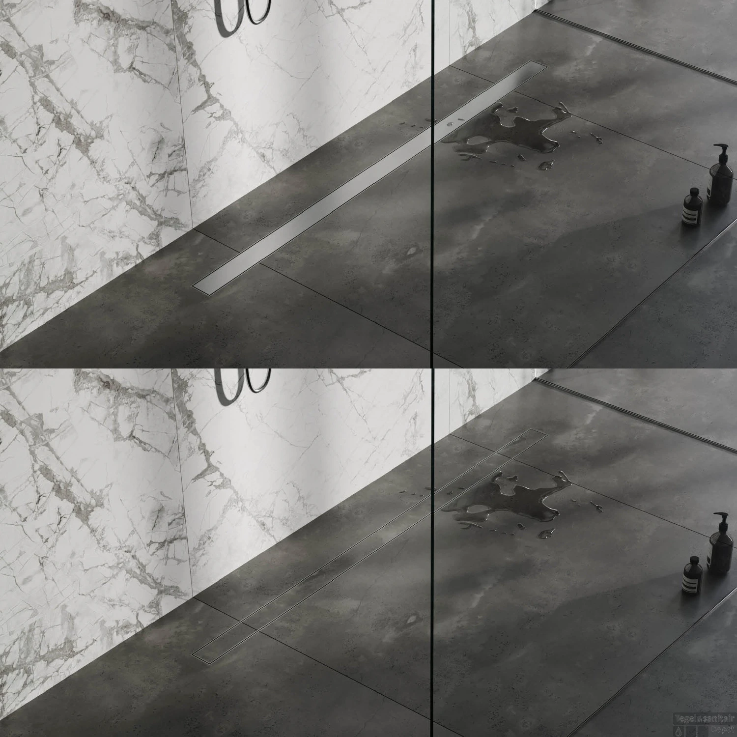 Douchegoot Brauer Zero RVS Inclusief Vloerflens 160x7 Cm Tegelinlegrooster Omkeerbaar 4 Douchegoot Brauer Zero RVS Inclusief Vloerflens 160x7 Cm Tegelinlegrooster Omkeerbaar - Afbeelding 2