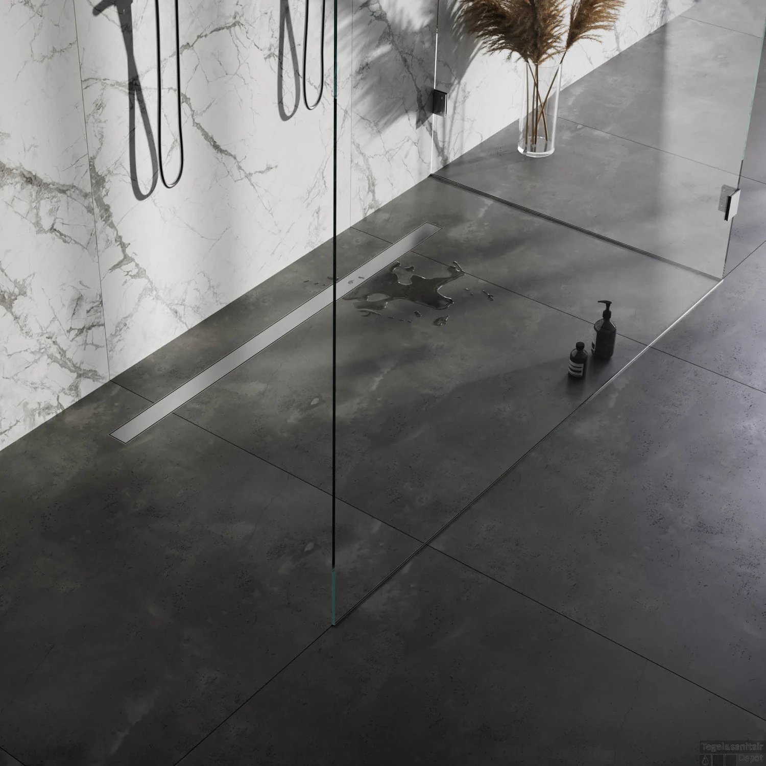 Douchegoot Brauer Zero RVS Inclusief Vloerflens 160x7 Cm Tegelinlegrooster Omkeerbaar 5 Douchegoot Brauer Zero RVS Inclusief Vloerflens 160x7 Cm Tegelinlegrooster Omkeerbaar - Afbeelding 3