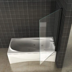 Draaibare Badwand Wiesbaden Orbit 80x150 Cm 6mm NANO Coating Mat Zwart -Badkamerwinkel draaibare badwand wiesbaden orbit 80x140 cm 6mm nano coating mat zwart 3