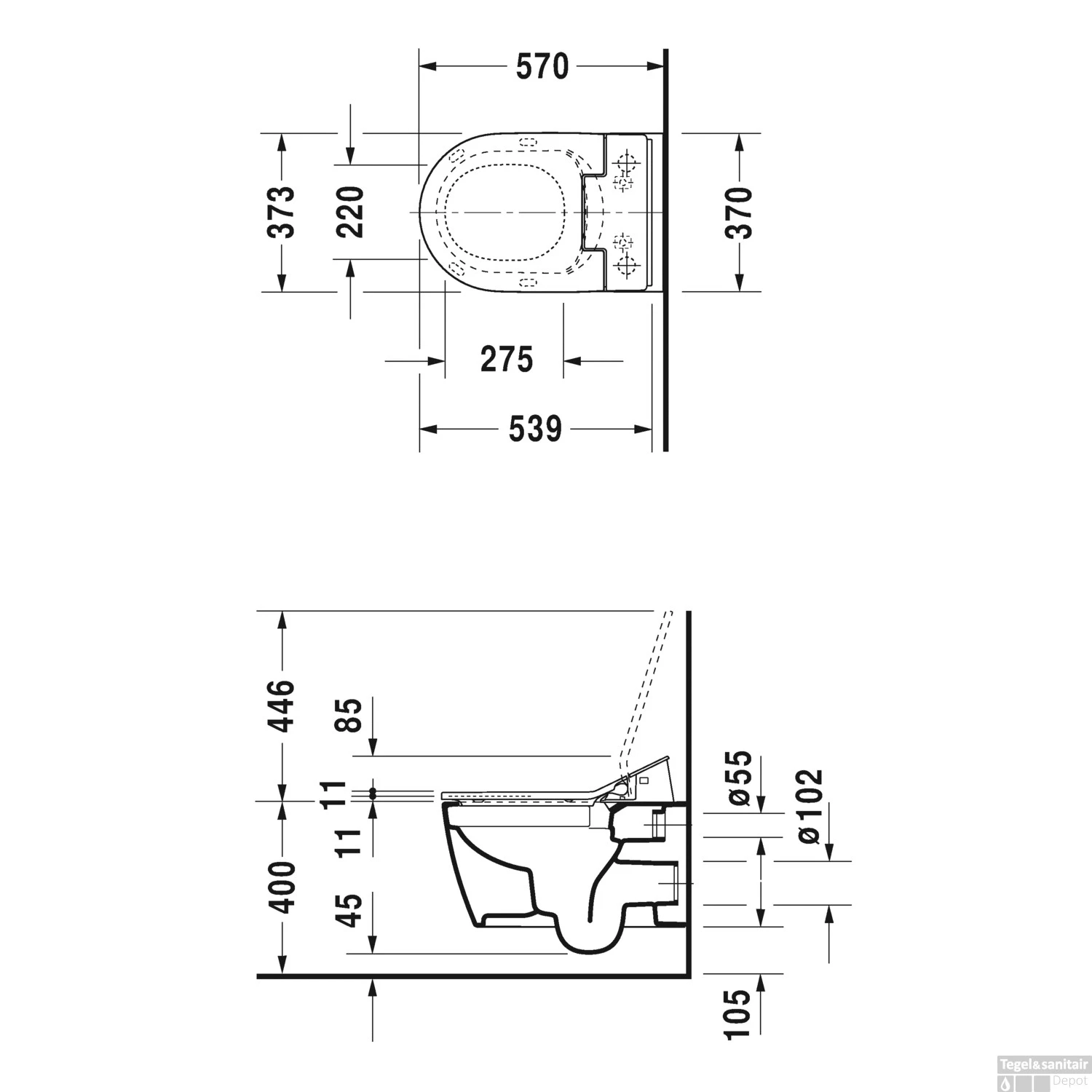 Duravit Douche WC SensoWash Slim ME By Starck Met Closetzitting 37.3x57x10.6 Cm Keramiek En Duroplast Wit - Afbeelding 6