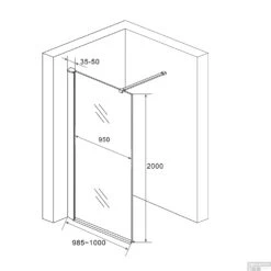 BWS Douchewand 8mm 100x200cm | Rookglas | Nano Coating | Inloopdouche -Badkamerwinkel ecog100t 1 4