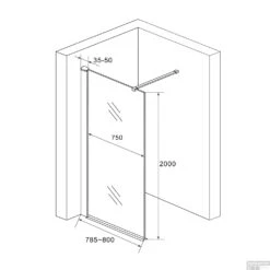 BWS Douchewand 8mm 80x200cm | Rookglas | Nano Coating | Inloopdouche -Badkamerwinkel ecog80t 1