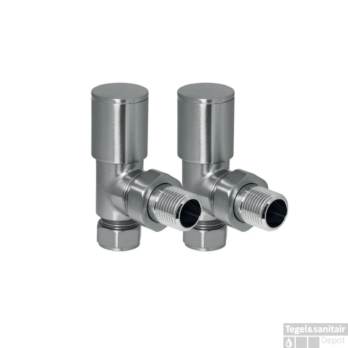 EH Design Radiator Kraantjes Haaks Geborsteld RVS