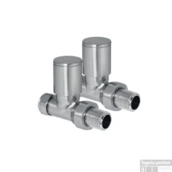 EH Design Radiator Kraantjes Recht Geborsteld RVS