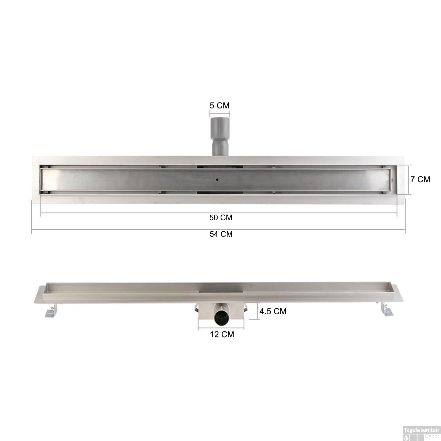 RVS Douchegoot Flens Met Uitneembaar Sifon 50x7cm 6,7cm Diep TEGELROOSTER MAT ZWART 9 RVS Douchegoot Flens Met Uitneembaar Sifon 50x7cm 6,7cm Diep TEGELROOSTER MAT ZWART - Afbeelding 7