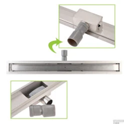 Wiesbaden RVS Douchegoot | Tegelrooster | Flens Met Uitneembaar Sifon | 80x7cm En 6,7cm Diep -Badkamerwinkel flens tegel rooster 80cm 5