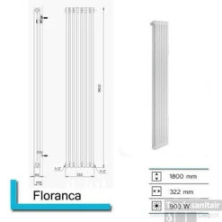 Designradiator Plieger Florence 903 Watt Zijaansluiting 180x32,2 Cm Mat Zwart