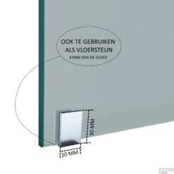 Haakse Glaskoppeling Chroom Draaibaar Tbv Stabilisatiestang -Badkamerwinkel haakse glaskoppeling draaibaar tbv stabilisatiestang vloersteun technisch
