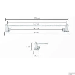 Handdoekhouder Sanicare Magnetisch Inkortbaar 60cm Vierkant Zwart -Badkamerwinkel handoekhouder vierkant tech 2