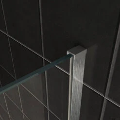 BWS Inloopdouche Pro Line Middenband 100x200 8mm Nano Coating RVS Profiel En Stang -Badkamerwinkel helder geb. staal muurprofiel 3