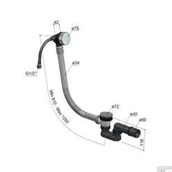 Hotbath Archie Badafvoer Met Vulcombinatie RVS 316 AR133IX 5 Hotbath Archie Badafvoer Met Vulcombinatie RVS 316 AR133IX -Badkamerwinkel hotbath archie badafvoer met vulcombinatie rvs 316 ar133ix tech