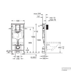 Grohe Rapid SL Toiletset Set15 B&W Zero Rim-ex Met Grohe Arena Of Skate Drukplaat -Badkamerwinkel inbouwreservoir grohe rapid sl tech 14