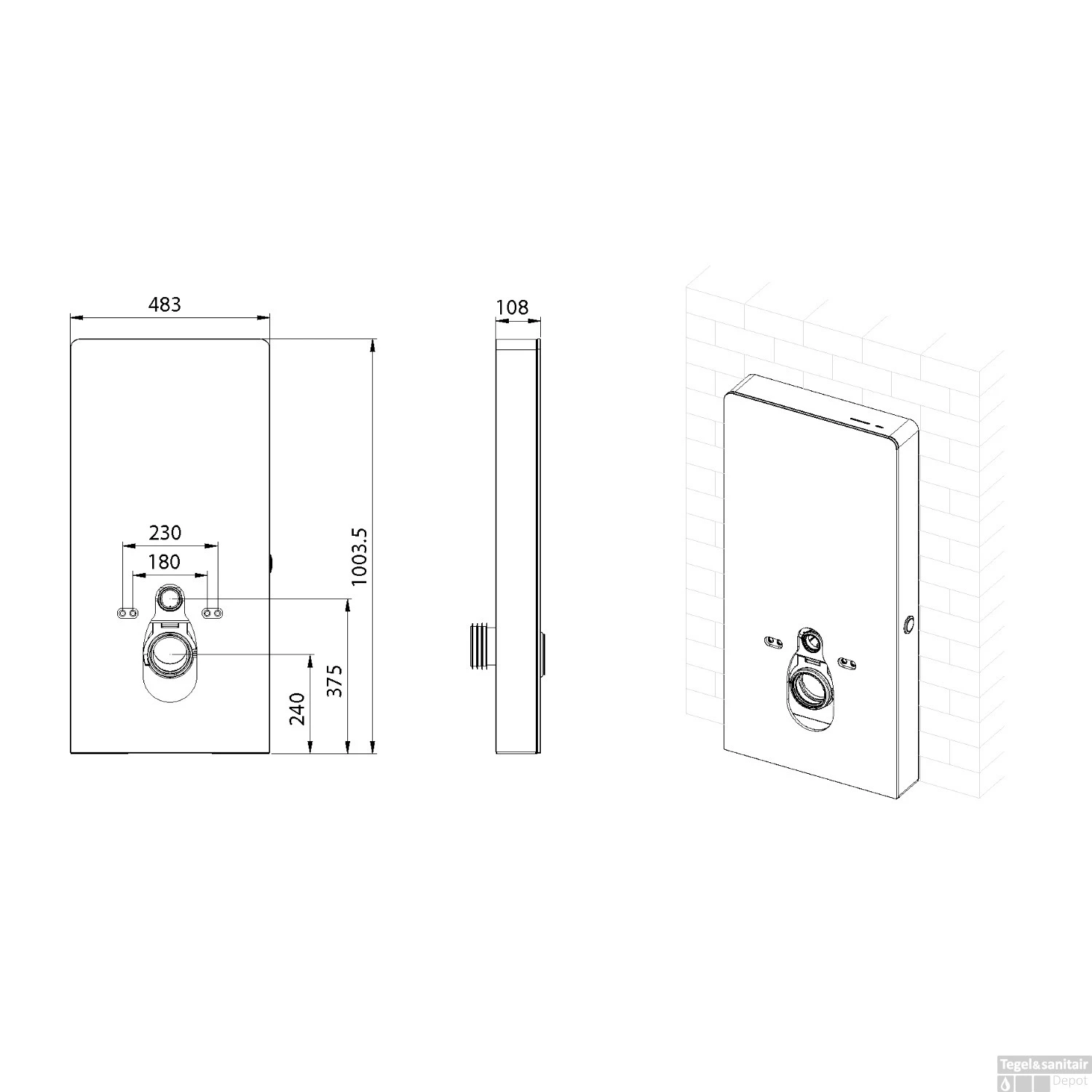 Inbouwreservoir Wiesbaden Sensor Met Ombouw Zwart 6 Inbouwreservoir Wiesbaden Sensor Met Ombouw Zwart - Afbeelding 4