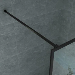 BWS Douchewand Evis 8mm Glas | Mat Zwart | Raster | Inloopdouche (Alle Maten) -Badkamerwinkel inloopdouche boss wessing evis 80x200 cm 8 mm glas mat zwart raster 4 2