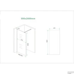 BWS Inloopdouche Pro Line Helder Glas 50x200 Geborsteld Messing Goud Profiel En Stang -Badkamerwinkel inloopdouche proline 50x200 8mm nano coating tech 2