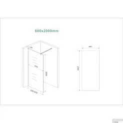 BWS Inloopdouche Pro Line Helder Glas 60x200 8mm Nano Coating Chroom Profiel En Stang -Badkamerwinkel inloopdouche proline 60x200 8mm nano coating tech 3