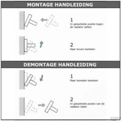 Handdoekhouder Sanicare Magnetisch Inkortbaar 60cm Rond Wit -Badkamerwinkel intructies info 1