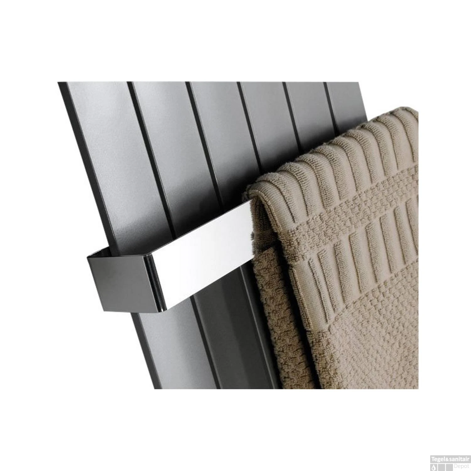 Handdoekhouder Tbv Radiatoren Sapho Colonna 45x7.4 Cm Gepolijst RVS - Afbeelding 2