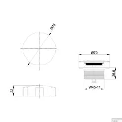 Knop/plug Badoverloop Wiesbaden RVS Look -Badkamerwinkel knopplug badoverloop wiesbaden tech 1