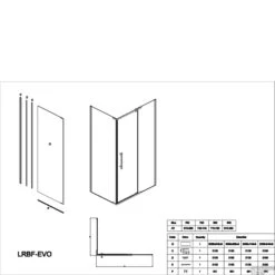 Douchecabine Lacus Lampedusa 140 Met Klapdeur 8mm Helder Glas -Badkamerwinkel lacus lampedusa fisso tech