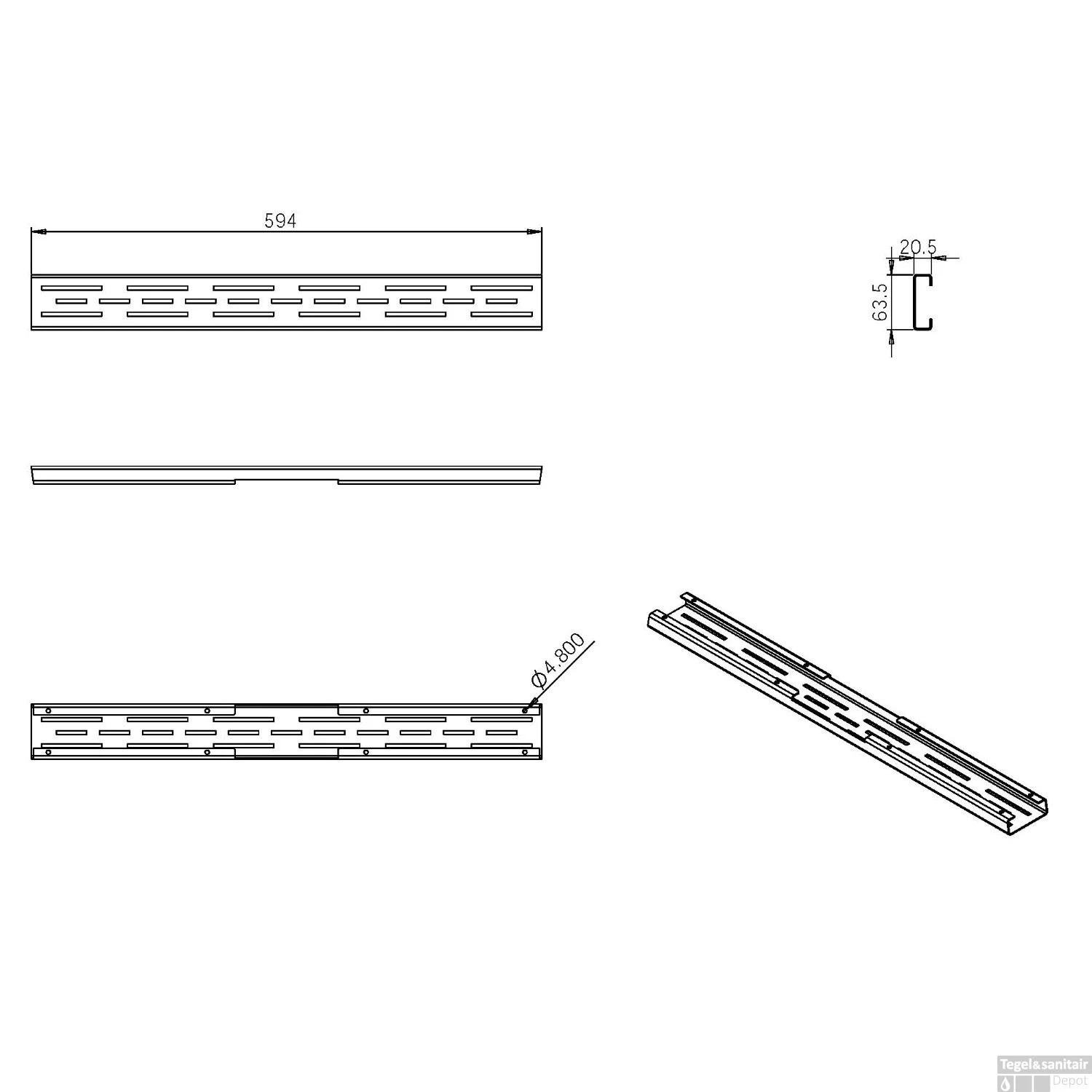 Los Standaard Rooster Wiesbaden Tbv 3e Gen Douchegoot 60cm Mat Zwart 4 Los Standaard Rooster Wiesbaden Tbv 3e Gen Douchegoot 60cm Mat Zwart - Afbeelding 2