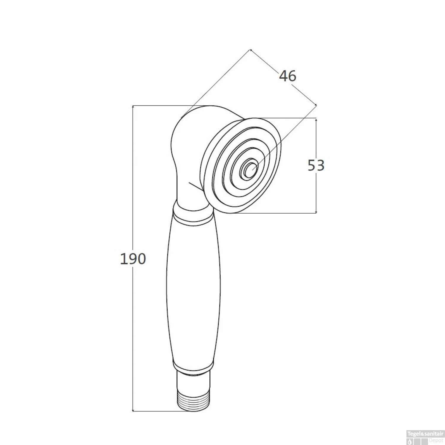 Losse Handdouche Herzbach Spa Retro Chroom 4 Losse Handdouche Herzbach Spa Retro Chroom - Afbeelding 2