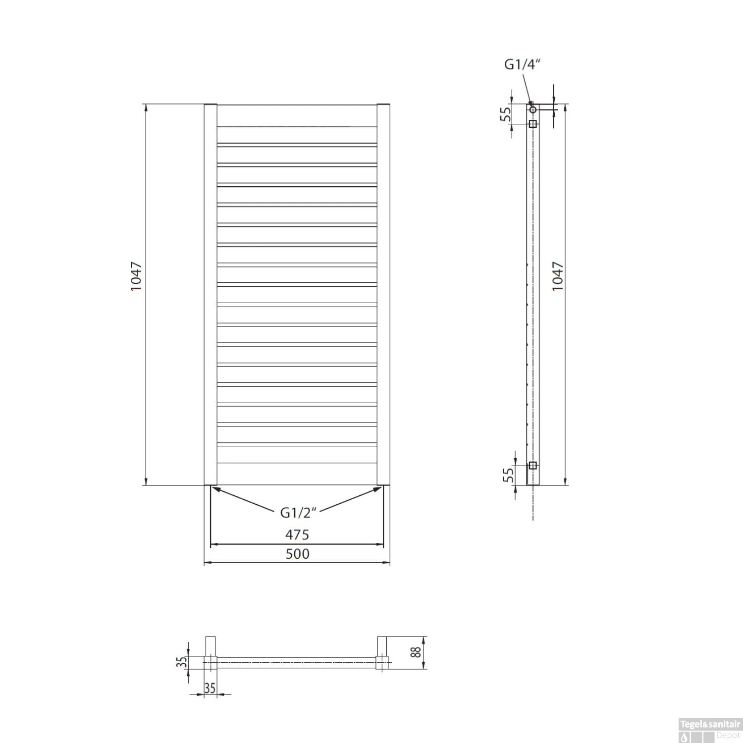 Designradiator Sapho Mateo Recht 50x104.7 Cm 508W Wit 9 Designradiator Sapho Mateo Recht 50x104.7 Cm 508W Wit - Afbeelding 7