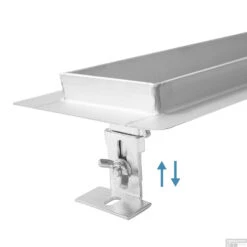 RVS Douchegoot Muurflens Met Uitneembaar Sifon 100x7cm 6,7cm Diep GLAS ROOSTER -Badkamerwinkel muur glas rooster 100cm 3