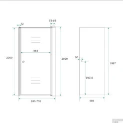 Nisdeur Wiesbaden Met Profiel Rookglas 8mm Nano Coating 202cm Hoog (verkrijgbaar In 60, 70, 80, 90 & 100cm) -Badkamerwinkel nisdeur wiesbaden met profiel rookglas 70x202cm 20.3786 tech 2