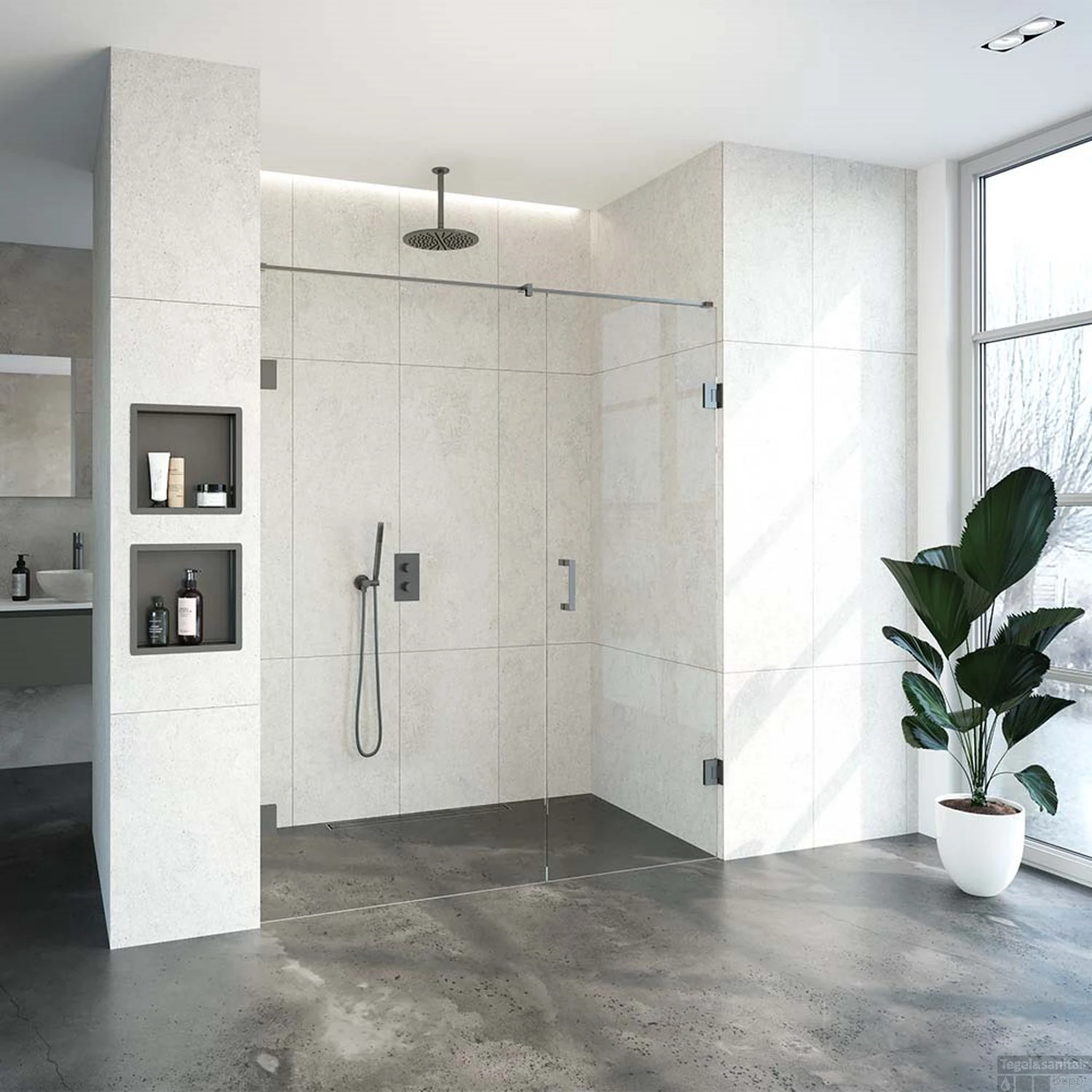 Nisdeur Compleet Just Creating Profielloos 2-Delig 170x200 Cm 100/70 Gunmetal - Afbeelding 2