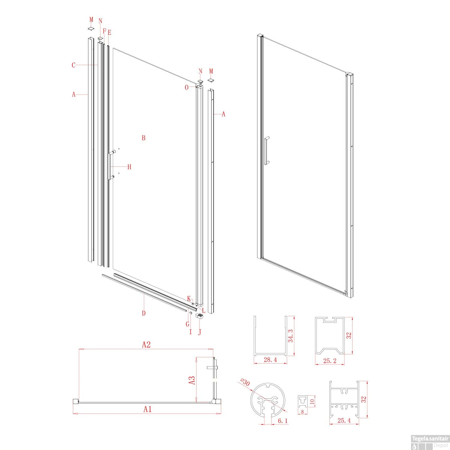 Nisdeur Lacus Giglio Evo 1 Klapdeur 100x200 Cm Rookglas Zwart 4 Nisdeur Lacus Giglio Evo 1 Klapdeur 100x200 Cm Rookglas Zwart - Afbeelding 2