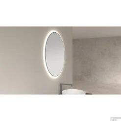 Ronde Spiegel Wiesbaden Novi Met LED, Dimbaar 60 Cm Mat Zwart -Badkamerwinkel novi spiegels zwart sfeer 2 2
