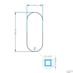 Badkamerspiegel Gliss Orion 40x100cm Verticaal LED -Badkamerwinkel orion 40x100cm
