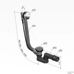Badoverloop Hotbath Cobber Combinatie Verlengd Geborsteld Messing 7 Badoverloop Hotbath Cobber Combinatie Verlengd Geborsteld Messing -Badkamerwinkel p032bb badoverloop hotbath cobber combinatie verlengd geborsteld messing tech 1