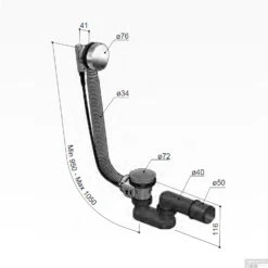 Badoverloop Hotbath Cobber Combinatie Verlengd Chroom 9 Badoverloop Hotbath Cobber Combinatie Verlengd Chroom -Badkamerwinkel p032cr badafvoer hotbath cobber combinatie verlengd chroom tech