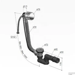 Badoverloop Hotbath Cobber Vulcombinatie Verouderd IJzer 7 Badoverloop Hotbath Cobber Vulcombinatie Verouderd IJzer -Badkamerwinkel p033ai badoverloop hotbath cobber vulcombinatie verouderd ijzer tech 1