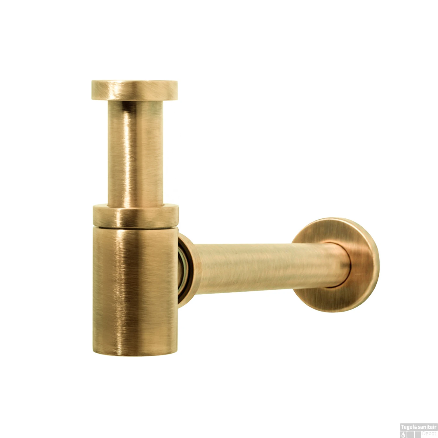 Fontein Sifon Hotbath Cobber Rond Geborsteld Messing 3 Fontein Sifon Hotbath Cobber Rond Geborsteld Messing